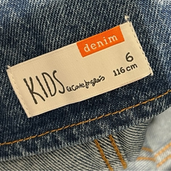 El Corte Ingles 6 (Girls)  Denim Pinafore Overall Size 6 - Picture 9 of 9